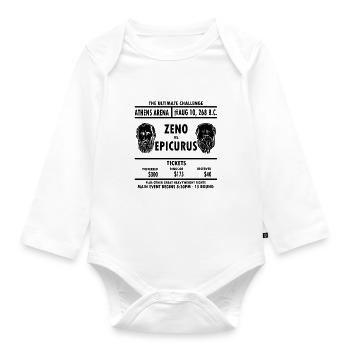 Zeno Vs. Epicurus Philosophie Philosophen Boxkampf - Baby Bio-Langarm-Body - Weiß - Vorne