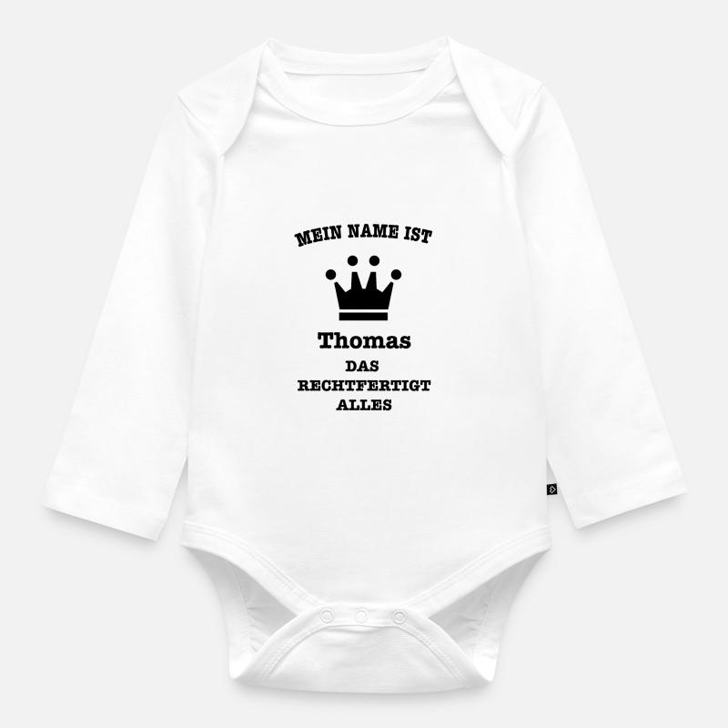 THOMAS - Baby Bio-Langarm-Body - Weiß