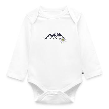 Berge und Edelweiss - Baby Bio-Langarm-Body - Weiß - Vorne