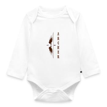 Bogen Bogenschütze Pfeil und Bogen Hobby Geschenk - Baby Bio-Langarm-Body - Weiß - Vorne