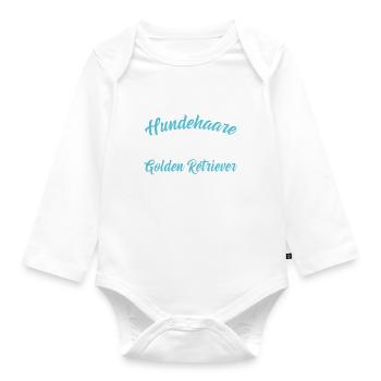 Hundehaare Glitzer - Golden Retriever Geschenk - Baby Bio-Langarm-Body - Weiß - Vorne