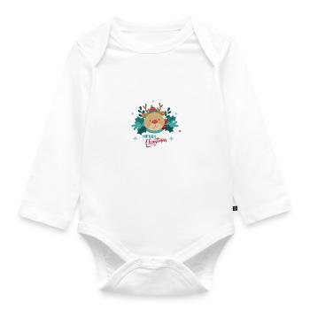 Toll Rudolf the Red Nosed Reindeer Merry Christmas - Organic Longsleeve Baby Bodysuit - white - Front