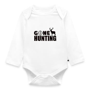 Gone Hunting - Deer Hunting T-shirt - Baby Bio-Langarm-Body - Weiß - Vorne