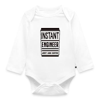Instant Engineer Just Add Coffee Ingenieur Kaffee - Baby Bio-Langarm-Body - Weiß - Vorne