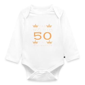 König 50 - Baby Bio-Langarm-Body - Weiß - Vorne