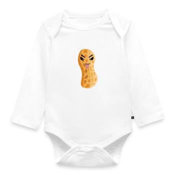 Erdnuss Erdnüsse Nuss Nüsse Speise - Baby Bio-Langarm-Body - Weiß - Vorne