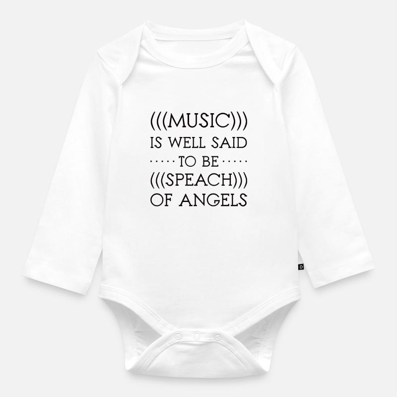 La musique est le langage de l’orchestre de chœur ange - Body Bébé bio manches longues - blanc