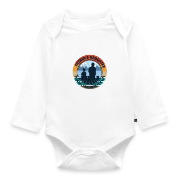Father and daughter - Organic Longsleeve Baby Bodysuit - white - Front