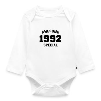 Funny Birthday Awesome Special 1992 - Organic Longsleeve Baby Bodysuit - white - Front