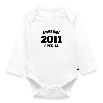 Funny Birthday Awesome Special 2011 - Organic Longsleeve Baby Bodysuit - white - Front