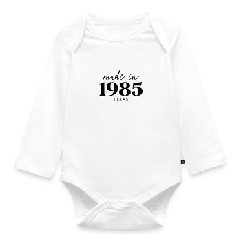 Fait en 1985 dans Birthday au Texas - Body Bébé bio manches longues - blanc - Devant
