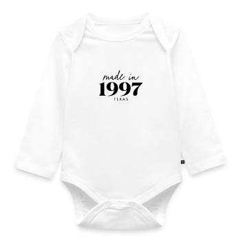 Fait en 1997 dans Birthday au Texas - Body Bébé bio manches longues - blanc - Devant