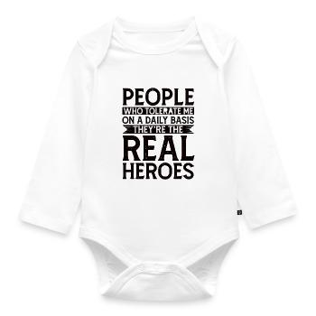 Sarcasm Humor Irony Cynic Saying - Organic Longsleeve Baby Bodysuit - white - Front