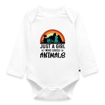 Ich Liebe alle Tier, Freund von Tieren - Baby Bio-Langarm-Body - Weiß - Vorne