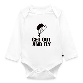Paragliding Gleitschirmflieger Fallschirm Para - Baby Bio-Langarm-Body - Weiß - Vorne
