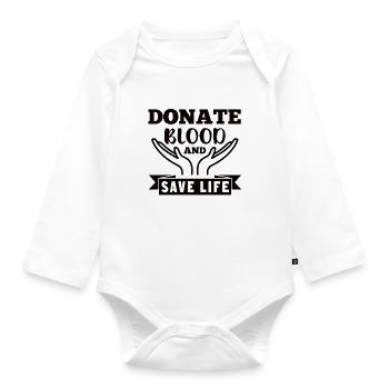 Blood donation Blood donors Blood donors - Organic Longsleeve Baby Bodysuit - white - Front