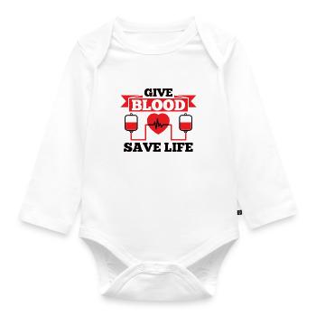 Blood donation Blood donors Blood donors - Organic Longsleeve Baby Bodysuit - white - Front