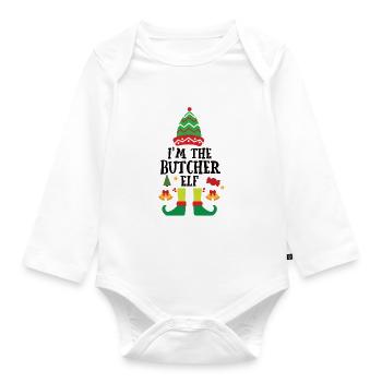 Weihnachtsgeschenk Metzger Fleischer Metzgerei - Baby Bio-Langarm-Body - Weiß - Vorne