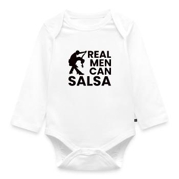 Salsa Musik Salsa Tanz - Baby Bio-Langarm-Body - Weiß - Vorne