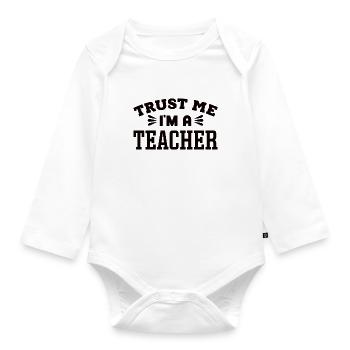 Teaching profession - Organic Longsleeve Baby Bodysuit - white - Front