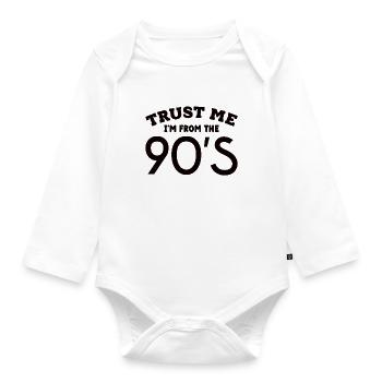 90s nineties childhood - Organic Longsleeve Baby Bodysuit - white - Front