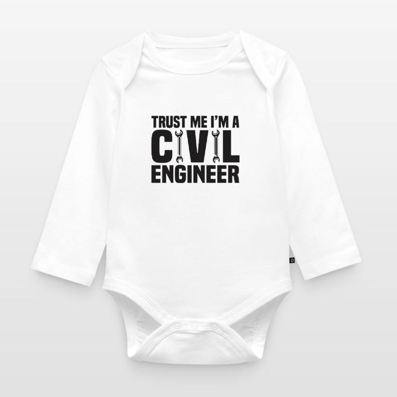 Civil Engineer Bridge Construction Statics Structural Engineer Organic Longsleeve Baby Bodysuit