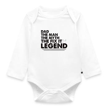Father Tinkerer Do-it-yourselfer - Organic Longsleeve Baby Bodysuit - white - Front