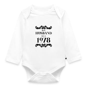 Meilleur mari depuis 1978 anniversaire de mariage - Body Bébé bio manches longues - blanc - Devant