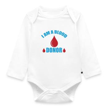 Blood donation Blood donations Blood donors - Organic Longsleeve Baby Bodysuit - white - Front
