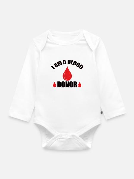 Blood donation Blood donations Blood donors - Organic Longsleeve Baby Bodysuit - white
