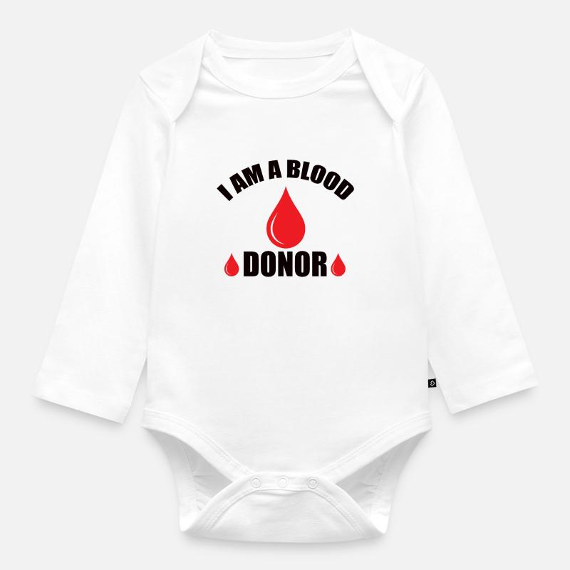 Blutspende Blutspenden Blutspender - Baby Bio-Langarm-Body - Weiß