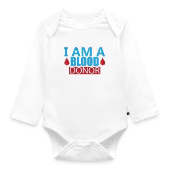Blood donation Blood donations Blood donors - Organic Longsleeve Baby Bodysuit - white - Front