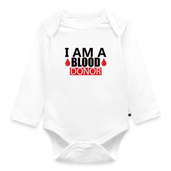 Blood donation Blood donations Blood donors - Organic Longsleeve Baby Bodysuit - white - Front