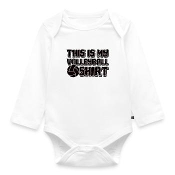 Volleyball Volley Aufschlag Volleyballspieler - Baby Bio-Langarm-Body - Weiß - Vorne