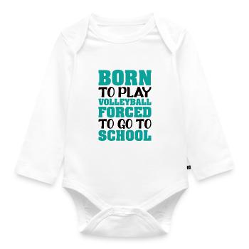 Volleyball Volley Aufschlag Volleyballspieler - Baby Bio-Langarm-Body - Weiß - Vorne