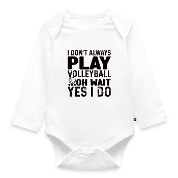 Volleyball Volley Aufschlag Volleyballspieler - Baby Bio-Langarm-Body - Weiß - Vorne