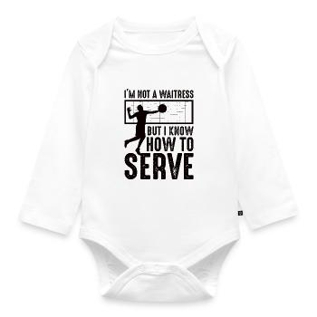Volleyball Volley Aufschlag Volleyballspieler - Baby Bio-Langarm-Body - Weiß - Vorne