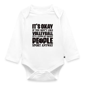 Volleyball Volley Aufschlag Volleyballspieler - Baby Bio-Langarm-Body - Weiß - Vorne