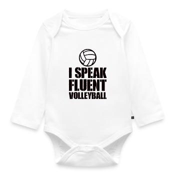 Volleyball Volley Aufschlag Volleyballspieler - Baby Bio-Langarm-Body - Weiß - Vorne