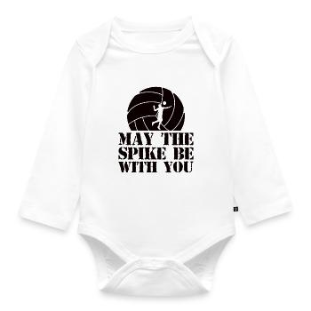Volleyball Volley Aufschlag Volleyballspieler - Baby Bio-Langarm-Body - Weiß - Vorne