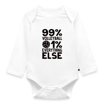 Volleyball Volley Aufschlag Volleyballspieler - Baby Bio-Langarm-Body - Weiß - Vorne