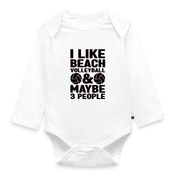 Volleyball Volley Aufschlag Volleyballspieler - Baby Bio-Langarm-Body - Weiß - Vorne