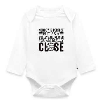 Volleyball Volley Aufschlag Volleyballspieler - Baby Bio-Langarm-Body - Weiß - Vorne