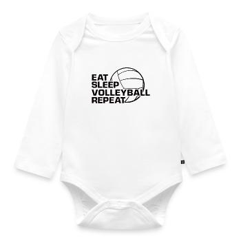 Volleyball Volley Aufschlag Volleyballspieler - Baby Bio-Langarm-Body - Weiß - Vorne