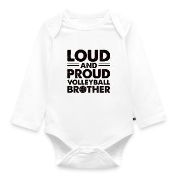Volleyball Aufschlag Volleyballspieler Bruder - Baby Bio-Langarm-Body - Weiß - Vorne