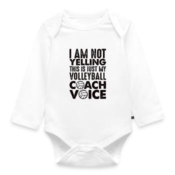 Volleyball Aufschlag Volleyballspieler Trainer - Baby Bio-Langarm-Body - Weiß - Vorne