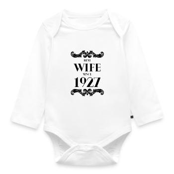 Beste Ehefrau seit 1927 Hochzeit - Baby Bio-Langarm-Body - Weiß - Vorne