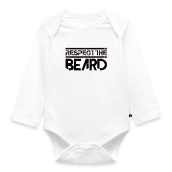 Vollbart und Bartträger Barthaare Schnauzbart - Baby Bio-Langarm-Body - Weiß - Vorne