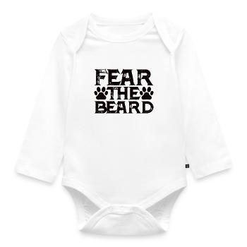 Vollbart und Bartträger Barthaare Schnauzbart - Baby Bio-Langarm-Body - Weiß - Vorne