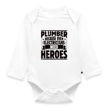 Heating Engineer Pump Valve Pressure Regulator Electrician - Organic Longsleeve Baby Bodysuit - white - Front